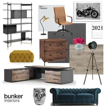 Industrial Office Interior Design Mood Board by Bunker Interiors on Style Sourcebook