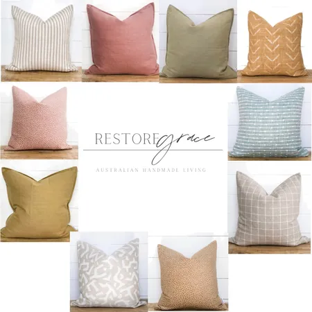 Restore Grace Cushions Interior Design Mood Board by LightenUp Handmade on Style Sourcebook