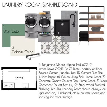 Laundry Sample Board Interior Design Mood Board by whitneydana on Style Sourcebook