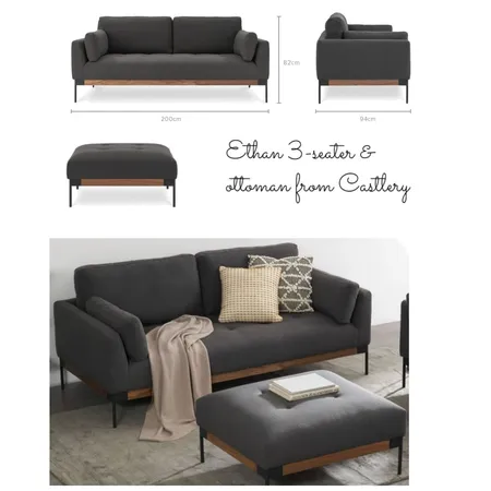 Cheryl Ethan 3 seater and ottoman Interior Design Mood Board by Ledonna on Style Sourcebook
