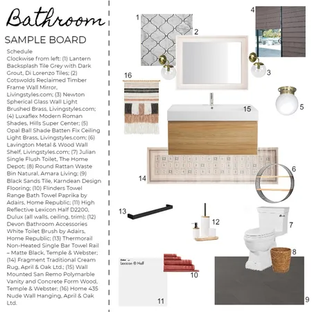 Bathroom Sample Board Interior Design Mood Board by sadiejoy697@gmail.com on Style Sourcebook