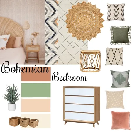 Module 3- bohemian bedroom Interior Design Mood Board by Joanne22.01 on Style Sourcebook