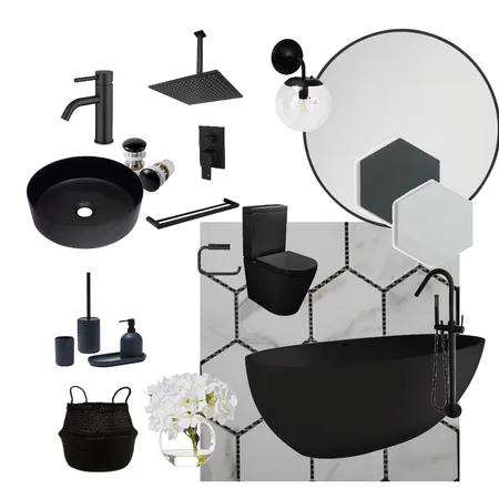 Bathroom black Interior Design Mood Board by M.Design on Style Sourcebook