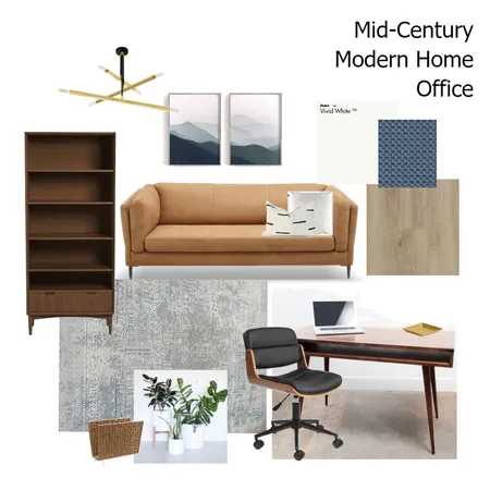 Mid Century Home Office Interior Design Mood Board by anipah on Style Sourcebook