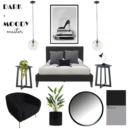 Dark + Moody Master Interior Design Mood Board by STEPH PROPERTY STYLIST 〰 on Style Sourcebook
