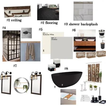 modern farmhouse bathroom Interior Design Mood Board by Tashell on Style Sourcebook