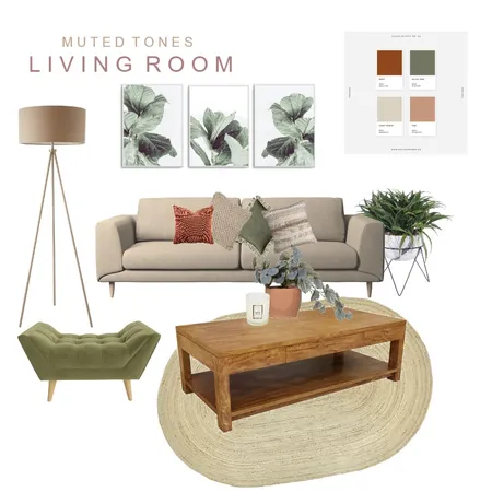 Muted Living Room Interior Design Mood Board by Navya on Style Sourcebook