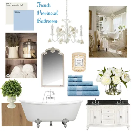 French Provincial Bathroom_blue&cream Interior Design Mood Board by La Elegant Bohemian on Style Sourcebook