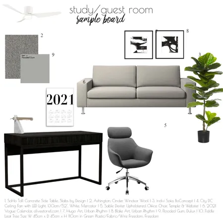 Study Guest Room Assignment Interior Design Mood Board by fionajane on Style Sourcebook