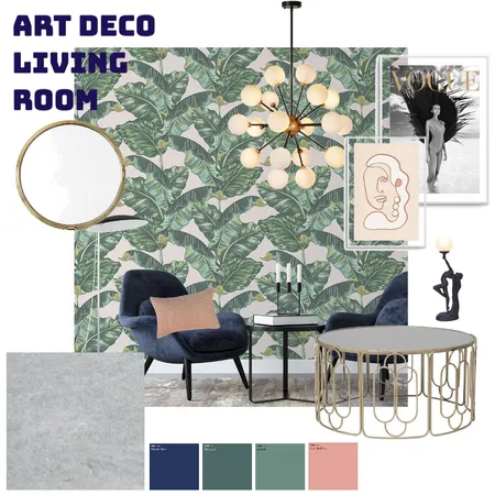 Art Deco Living Room Interior Design Mood Board by KC Interiors on Style Sourcebook