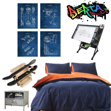 Teen Skater Bedroom Interior Design Mood Board by skibelle on Style Sourcebook