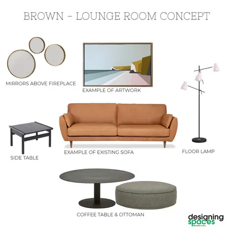 BROWN - LOUNGE ROOM CONCEPT Interior Design Mood Board by Designing Spaces on Style Sourcebook