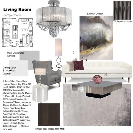 Living Room Sample board Interior Design Mood Board by InteriorsbyD on Style Sourcebook