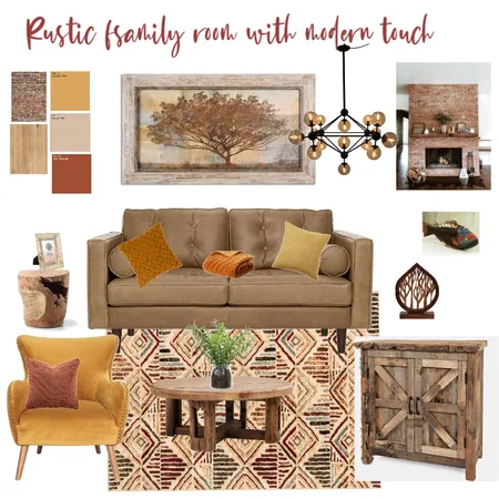 Rustic living Room Interior Design Mood Board by yanaplotkin on Style Sourcebook
