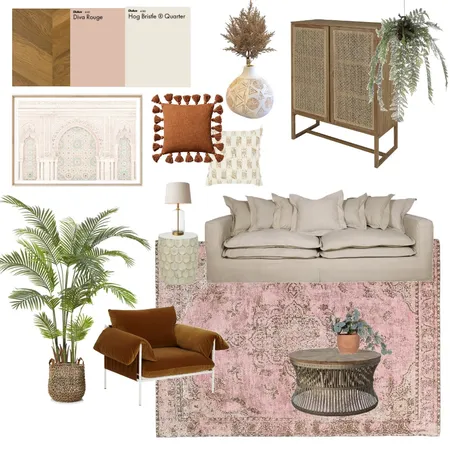 Boho Living Room Interior Design Mood Board by Eliza Grace Interiors on Style Sourcebook