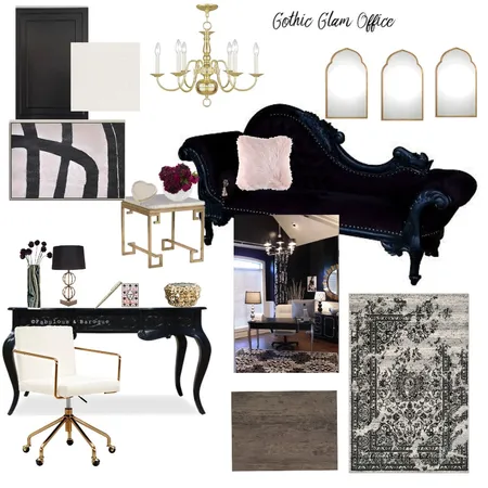 Gothic Glam Office Interior Design Mood Board by Vision Home Designs on Style Sourcebook