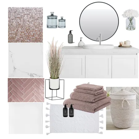 soft pink - white en-suite Interior Design Mood Board by martada on Style Sourcebook