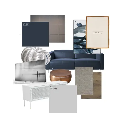 Cool and Calm TV room Interior Design Mood Board by Bella on Style Sourcebook