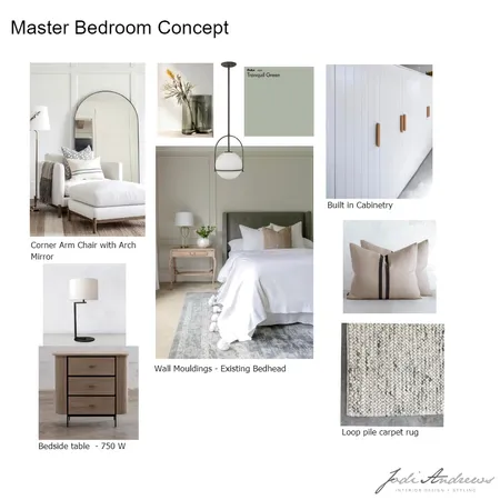 Grantham Master Bedroom Interior Design Mood Board by Jodi Andrews Interiors on Style Sourcebook