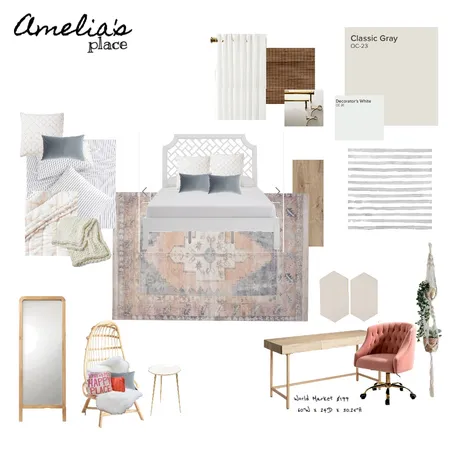 Amelia's room Interior Design Mood Board by KShort on Style Sourcebook