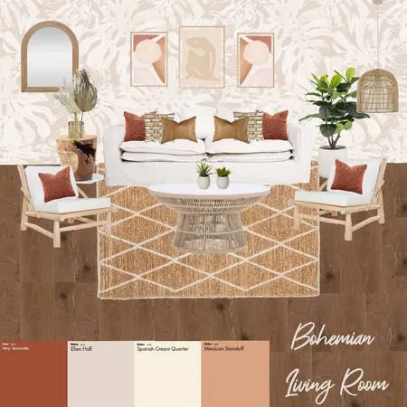 Boho Living Room Interior Design Mood Board by arhill on Style Sourcebook