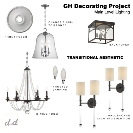 GH Decorating Project - Main Lighting Interior Design Mood Board by dieci.design on Style Sourcebook