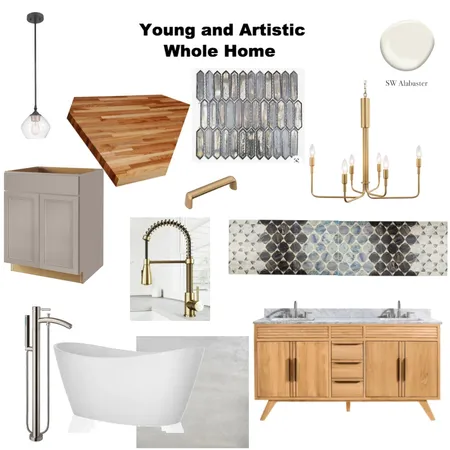 Young and Artistic Whole Home Interior Design Mood Board by juanimae@att.net on Style Sourcebook