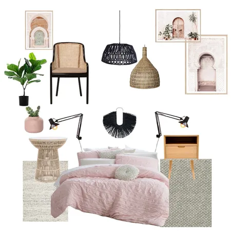 Bedroom_pink and grey Interior Design Mood Board by MonaSi on Style Sourcebook