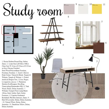 Study Room Interior Design Mood Board by yonglongsim on Style Sourcebook