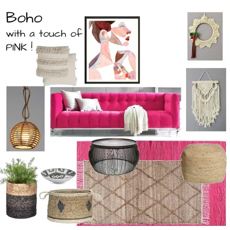 Boho with a touch of PINK Interior Design Mood Board by Spaces&You on Style Sourcebook