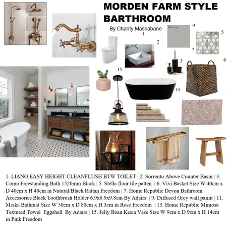 morden farmhouse bathroom Interior Design Mood Board by Charido on Style Sourcebook