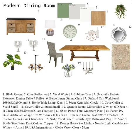 Modern Dining Room Interior Design Mood Board by Trish on Style Sourcebook