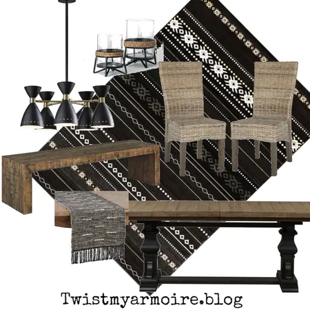 Monochromatic Dining Interior Design Mood Board by Twist My Armoire on Style Sourcebook
