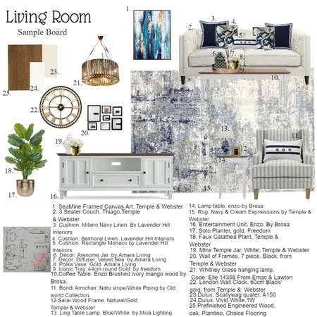 Living Room - Assignment 9 - moodboard modern hampton Interior Design Mood Board by Zughbaba on Style Sourcebook