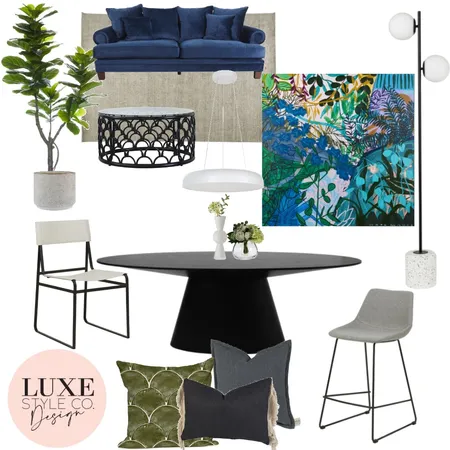 Mid century modern living room Interior Design Mood Board by Luxe Style Co. on Style Sourcebook