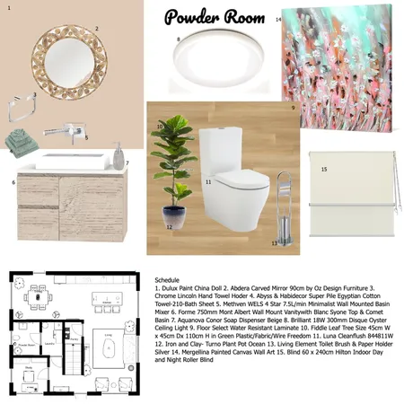 Powder Room Interior Design Mood Board by Jonna on Style Sourcebook
