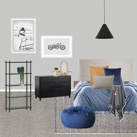 Rhys' Bedroom Interior Design Mood Board by Style and Leaf Co on Style Sourcebook