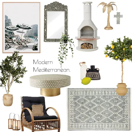 Eclectic Mediterranean Courtyard Interior Design Mood Board by thebohemianstylist on Style Sourcebook