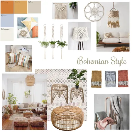 Bohemian Living Room Interior Design Mood Board by tekceogzhan on Style Sourcebook