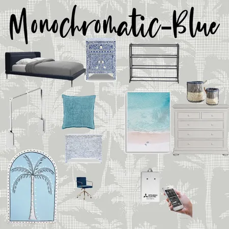 monochromatic blue Interior Design Mood Board by oliver.petroff on Style Sourcebook