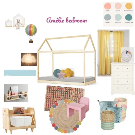 Amélie bedroom Interior Design Mood Board by deco_pcm on Style Sourcebook