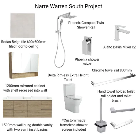 Narre Warren South Project Interior Design Mood Board by Hilite Bathrooms on Style Sourcebook