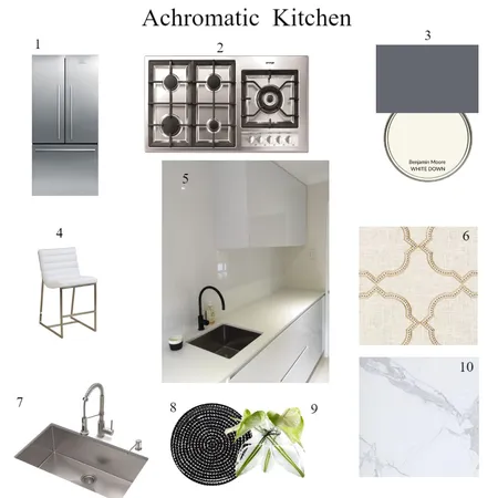 Achromatic kitchen Interior Design Mood Board by celinavelasco on Style Sourcebook