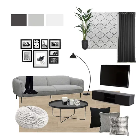 Achromatic Living room Interior Design Mood Board by Gia123 on Style Sourcebook