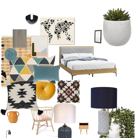 Midcentury Modern bedroom Interior Design Mood Board by Janice Minard on Style Sourcebook