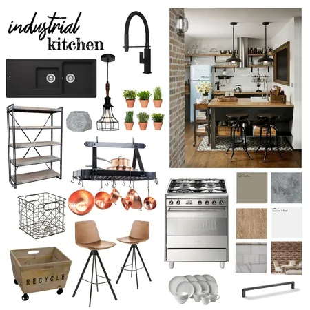 Industrial Kitchen Interior Design Mood Board by rhianreilly on Style Sourcebook