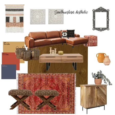 Southwestern Living Room Interior Design Mood Board by Reanne Chromik on Style Sourcebook