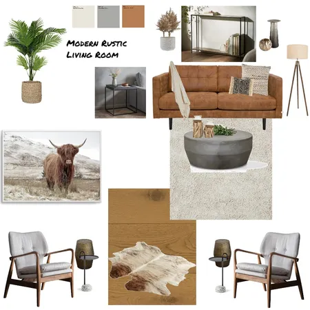 Rustic Modern Living Room Interior Design Mood Board by ambergriff1023 on Style Sourcebook