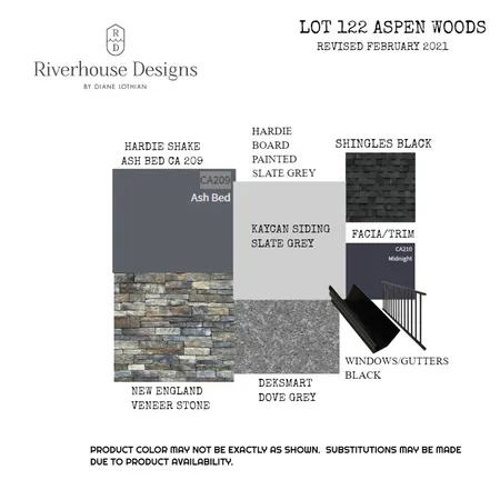 LOT 122 ASPEN WOODS Interior Design Mood Board by Riverhouse Designs on Style Sourcebook