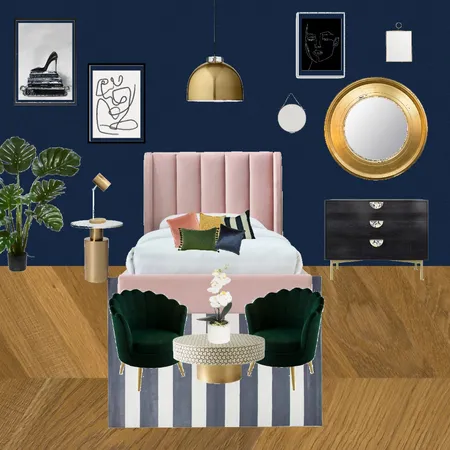 hollywood regency bedroom Interior Design Mood Board by juliannamurdocco on Style Sourcebook